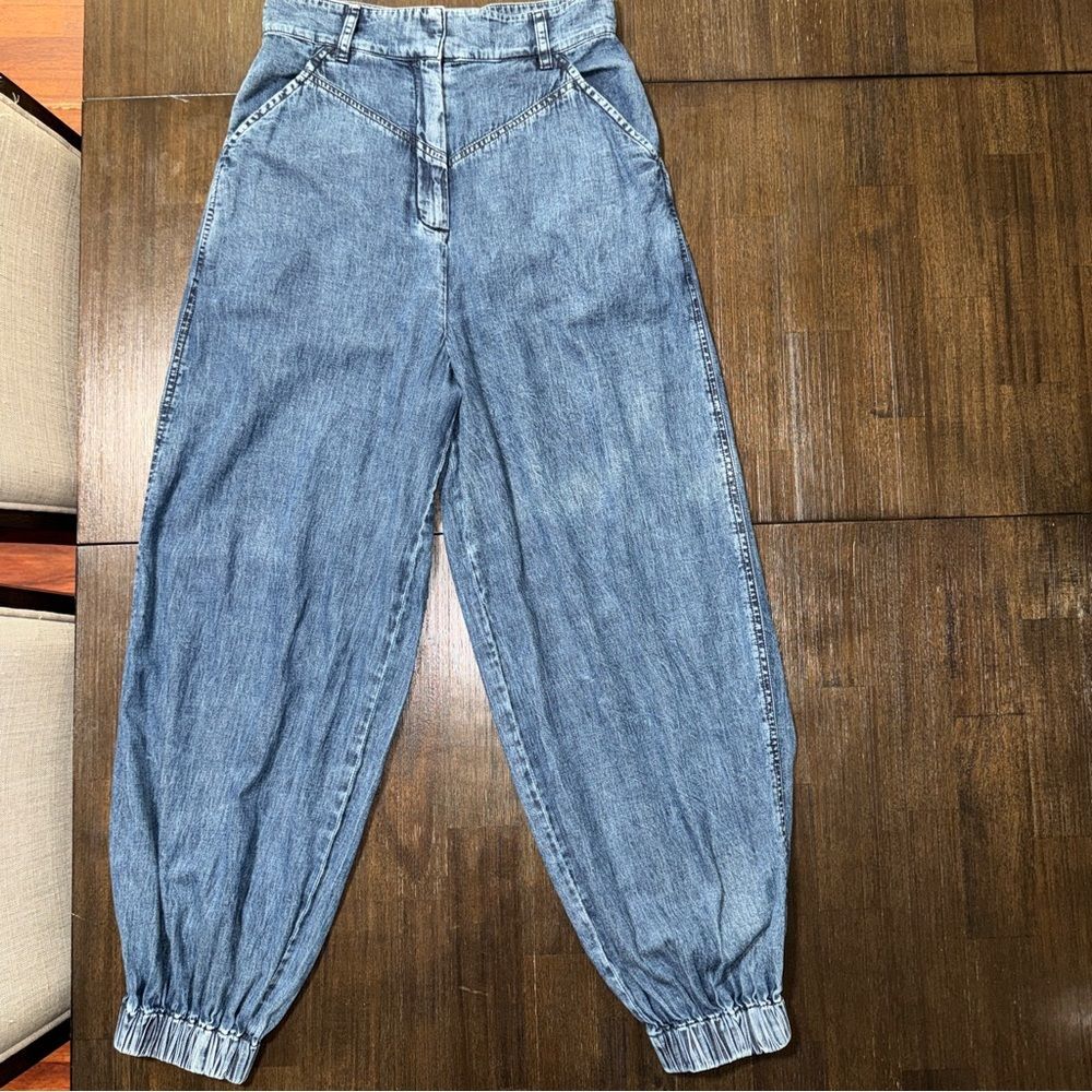 eShakti Cotton Denim Jogger Pants Size 8 style CL0068692